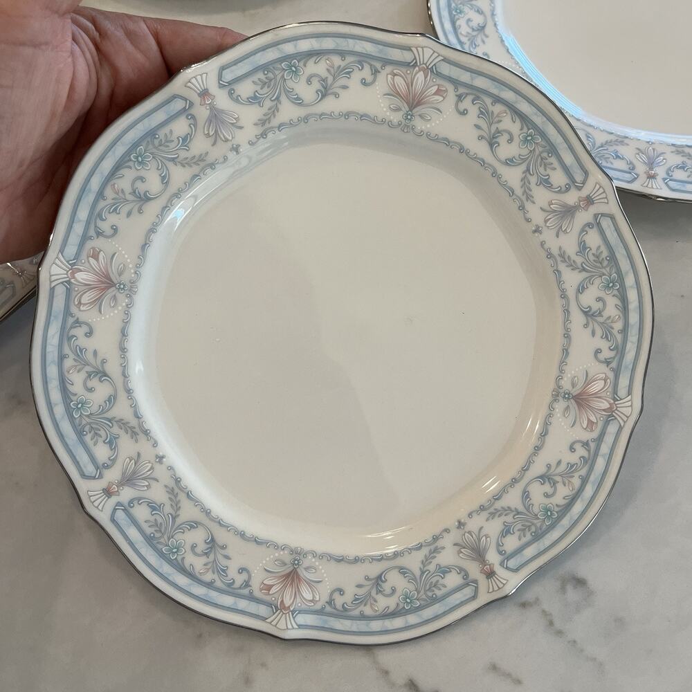 Noritake Ivory China N Japan #7324 Crown Flower Salad Plates Set Of 3 plates